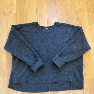 Free People Dark Gray Crew Neck Sweater